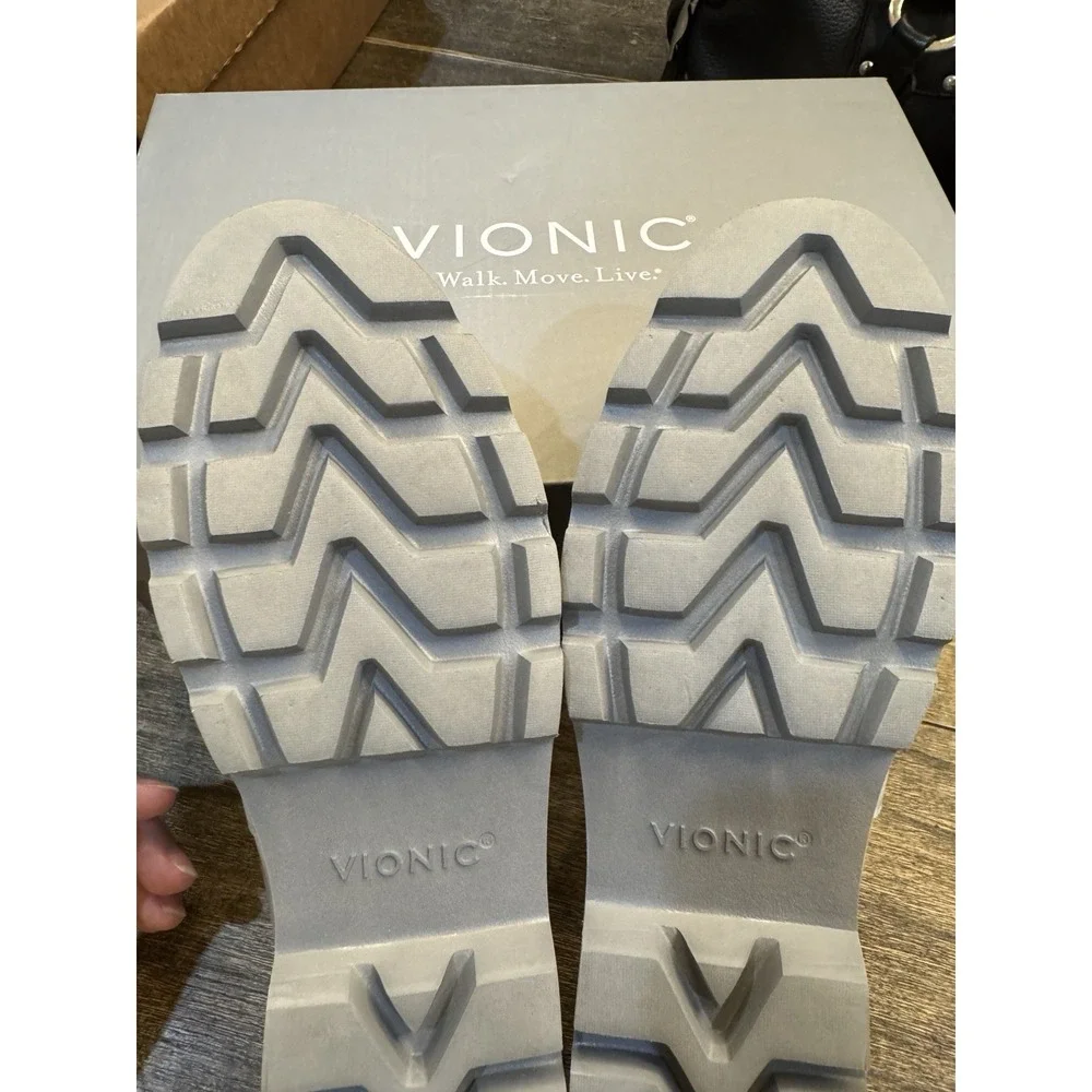 Vionic Women's Kensley Vapor Crinkle Patent Leather Loafers Gray Size 6‎
